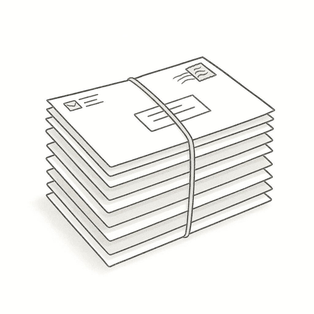 Stacks of mailed claims